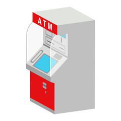 ATM icon - Red, Facing left