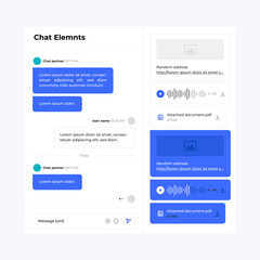 Obraz premium Basic chat UI design chat elements