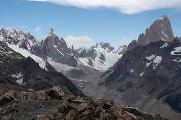 Foto auf Acrylglas Cerro Torre paisaje de la patagonia con el fitz roy y el cerro torre de fondo