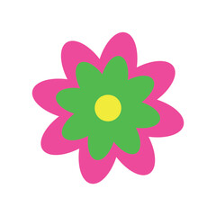 funny bright modern hippie flower vector illustration
