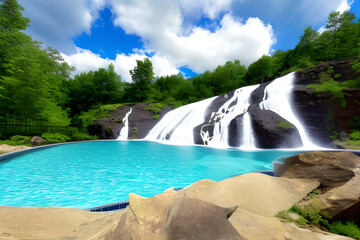 A picturesque waterfall with a serene pool