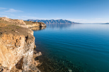 Tangra yumco lake landscape in Nima County, Nagqu City, Tibet Autonomous Region, China.