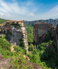 Fototapeta na wymiar Summer rocky Meteora monasteries, Greece