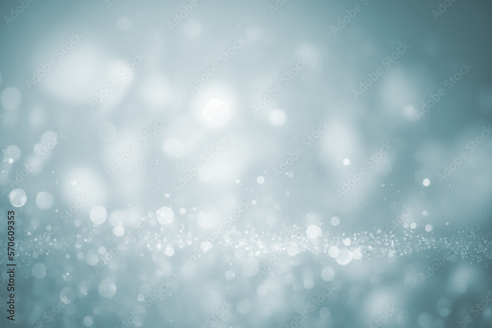 Poster soft blue bokeh background ,lens flare and bokeh, green background