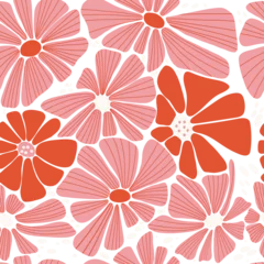 Gartenposter Retro floral seamless pattern. Groovy Daisy Flower © Ludmila