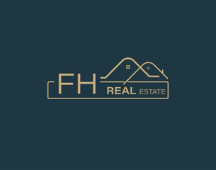 FH Real Estate & Consultants Logo Design Vectors images. Luxury Real Estate Logo Design