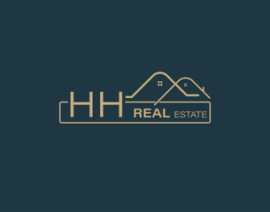 HH Real Estate & Consultants Logo Design Vectors images. Luxury Real Estate Logo Design