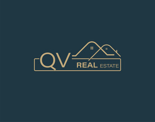 QV Real Estate & Consultants Logo Design Vectors images. Luxury Real Estate Logo Design