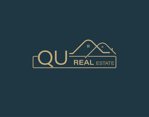 QU Real Estate & Consultants Logo Design Vectors images. Luxury Real Estate Logo Design