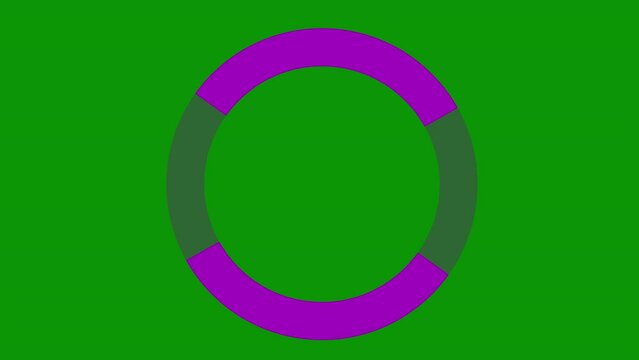Loading circle animation on a green screen. Loading circle animation with key color. Chrome color. 4K video
