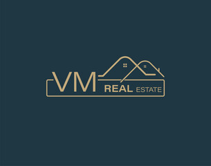VM Real Estate & Consultants Logo Design Vectors images. Luxury Real Estate Logo Design