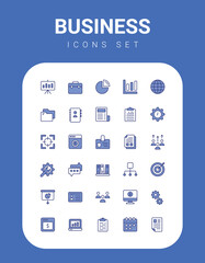 Business icons collection, vector illustration.
