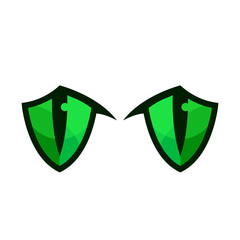 Obraz premium green animal eyes flat vector illustration clipart isolated on white background