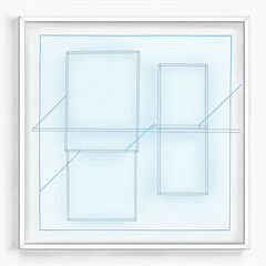 I saw multiple light blue square outlines on a plain white background. - Generative AI