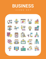 Business icons collection, vector illustration.