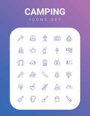 camping icons collection, vector illustration.