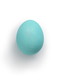 azure blue easter egg isolated on white background