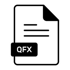 An amazing vector icon of QFX file, editable design