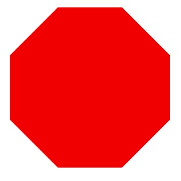 Red octagon shape icon 