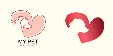 Valentine's day heart logo design, unique vector illustration