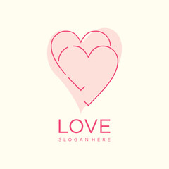 Valentine's day heart logo design, vector illustration