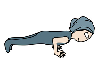 set of sport yoga asana pose illustration on transparency background