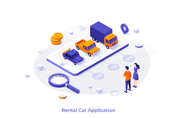 Naklejka premium Vector Concept For Isometric Business Scene