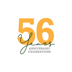 56th anniversary celebration logo design. Vector Eps10