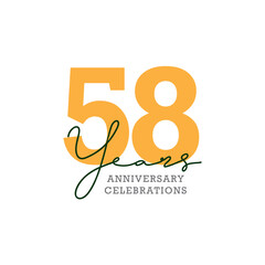 58th anniversary celebration logo design. Vector Eps10