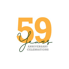 59th anniversary celebration logo design. Vector Eps10