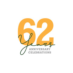 62th anniversary celebration logo design. Vector Eps10