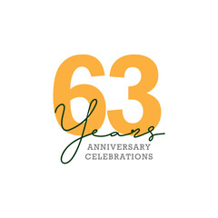 63th anniversary celebration logo design. Vector Eps10