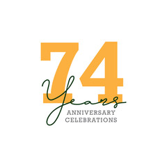74th anniversary celebration logo design. Vector Eps10