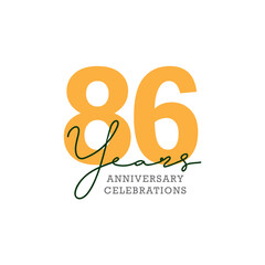 86th anniversary celebration logo design. Vector Eps10