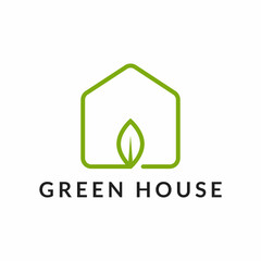 Green House Logo Template Design Vector Illustration