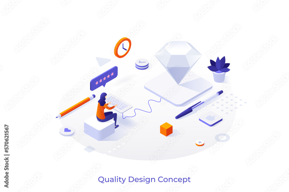 Wall mural Vector Concept For Isometric Business Scene