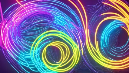 abstract futuristic glowing neon complex wire line , generative art by A.I.