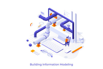 Vector Concept For Isometric Business Scene
