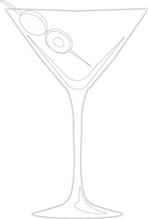martini glass on white