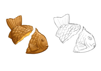 Taiyaki Fish shaped pastry japanese sweet