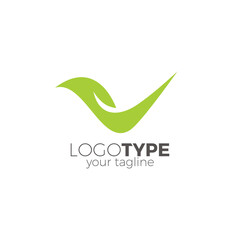 V Leaf Logo Vector Illustration. Leaf Icon