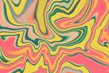 Optical art psychedelic stripes geometrical colorful wavy liquid marble texture background, Close up of colorful simply painting acrylic colorful wave line background perfect for wallpaper and cover.