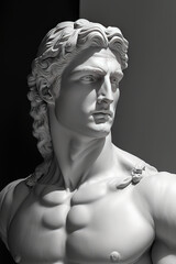 Une statue, sculpture d'une personne grecque stoïcienne en portrait faite de marbre et de pierre.