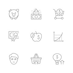 Set line icons of inflation
