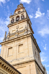 Fototapeta na wymiar Córdoba, Andalusië, southern Spain, Europe, Mediterranean. The bell tower of the Mezquita in Cordoba. 