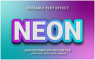 Neon editable text effect
