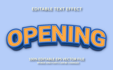 Opening editable text effect