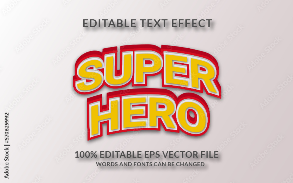 Wall mural Super hero Editable text effect