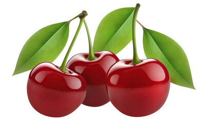 Delicious cherries cut out. Based on Generative AI