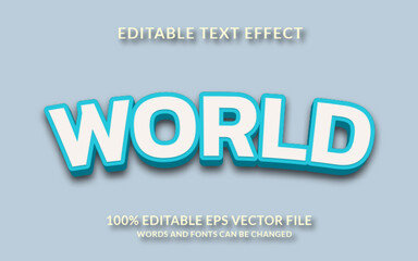 Fototapeta premium World Editable text effect